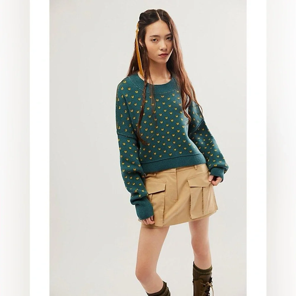 NWT Free people Easy Street Patterned Crop XS